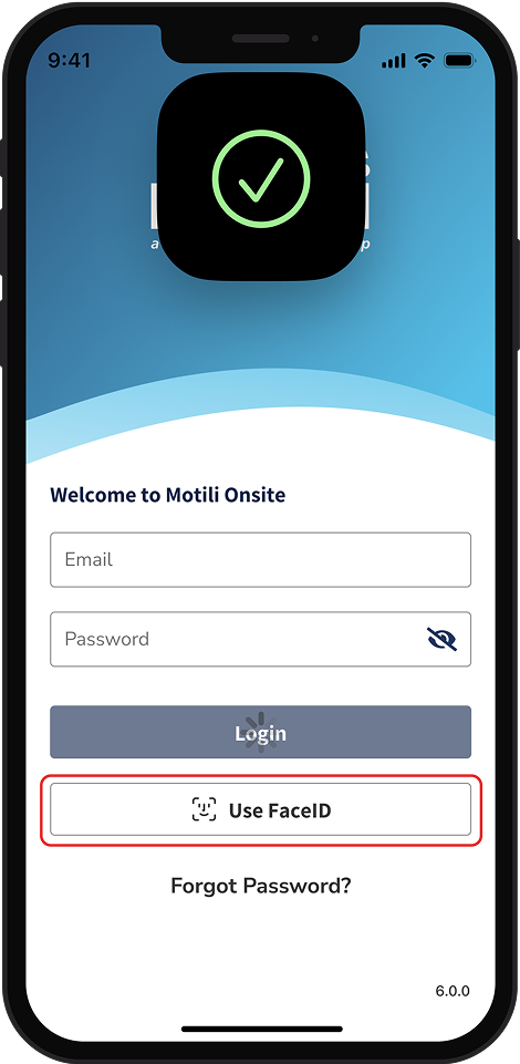 login screen